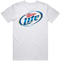 Miller Lite Logo Popular Beer Lagar Alcohol Beverage Drink Fan Gift Retro Graphic Unisex Cotton White Classic T Shirt