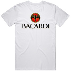 Bacardi Logo Popular Vodka Alcohol Beverage Drink Fan Gift Retro Graphic Unisex Cotton White Classic T Shirt
