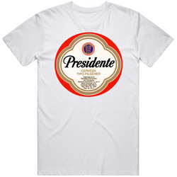 Presidente Beer Retro Brewery Brew Label Retro Graphic Unisex Cotton White Classic T Shirt