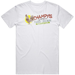 Champy's Chattanooga Tennessee Restaurant Logo Foodie Worn Look Retro Graphic Unisex Cotton White Classic T Shirt