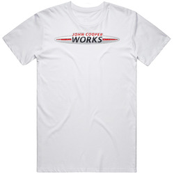 John Cooper Works Automobile Car Truck Motorcycle Auto Parts Cool Distressed Style Brand Logo Emblem Retro Graphic Unisex Cotton White Classic T Shirt