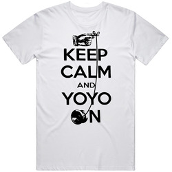 Keep Calm And Yo Yo On Retro Graphic Unisex Cotton White Classic T Shirt