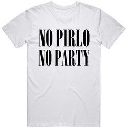 No Pirlo No Party Men's White Retro Graphic Unisex Cotton White Classic T Shirt