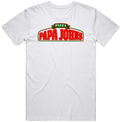 Papa John Corel Retro Graphic Unisex Cotton White Classic T Shirt