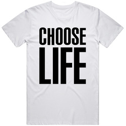 Choose Life Wham! Band Logo Retro Graphic Unisex Cotton White Classic T Shirt
