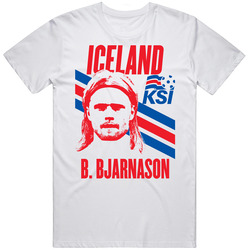 Birkir Bjarnason Is My Player Fan Team Iceland Euro Cup Soccer Futball Retro Graphic Unisex Cotton White Classic T Shirt