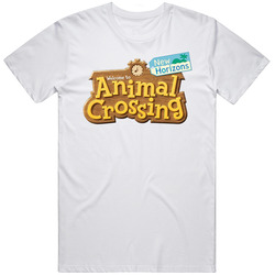 Animal Crossing New Horizons Video Game Logo Retro Graphic Unisex Cotton White Classic T Shirt