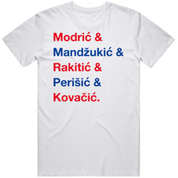 Croatia Mandzukic Modric Rakitic Perisic World Cup Players Fan Retro Graphic Unisex Cotton White Classic T Shirt