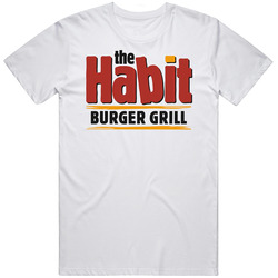 The Habit Burger Grill Fast Food Restaurant Retro Graphic Unisex Cotton White Classic T Shirt