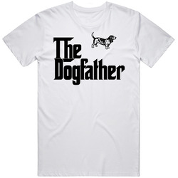 Basset Hound Custom Dog Breed The Dogfather Retro Graphic Unisex Cotton White Classic T Shirt