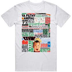 Home Alone Funny Classic Christmas Movie Quote Mashup Holiday Gift Retro Graphic Unisex Cotton White Classic T Shirt