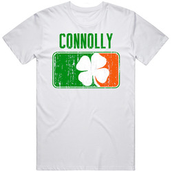 Connolly Distressed Ireland Irish Family Custom St Patricks Day Flag Retro Graphic Unisex Cotton White Classic T Shirt