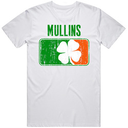 Mullins Distressed Ireland Irish Family Custom St Patricks Day Flag Retro Graphic Unisex Cotton White Classic T Shirt