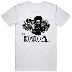 The Boondocks Sitcom Cover Logo White Retro Graphic Unisex Cotton White Classic T Shirt