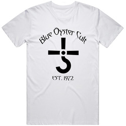 Blue Ã–yster Cult Boc Band Logo White Retro Graphic Unisex Cotton White Classic T Shirt
