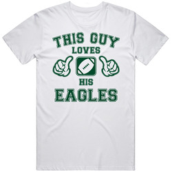 This Guy Loves His Eagles Football Retro Graphic Unisex Cotton White Classic T Shirt