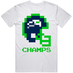 Seahawks Tecmo Super Bowl Champs Helmet T  - Seattle Retro Graphic Unisex Cotton White Classic T Shirt