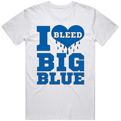 Kentucky Wildcats I Bleed Big Blue T Shirt - March Madness Retro Graphic Unisex Cotton White Classic T Shirt
