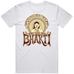 Mind Your Own Bhakti Retro Graphic Unisex Cotton White Classic T Shirt