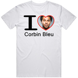 I Heart Love Corbin Bleu Retro Graphic Unisex Cotton White Classic T Shirt