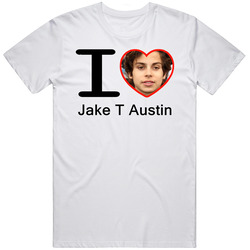 I Heart Love Jake T Austin Retro Graphic Unisex Cotton White Classic T Shirt