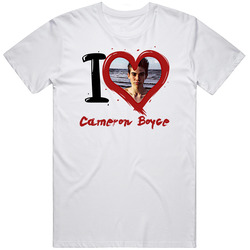 Cameron Boyce I Heart Fan Retro Graphic Unisex Cotton White Classic T Shirt