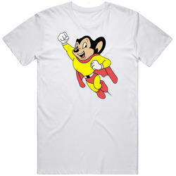 Mighty Mouse! Retro Graphic Unisex Cotton White Classic T Shirt