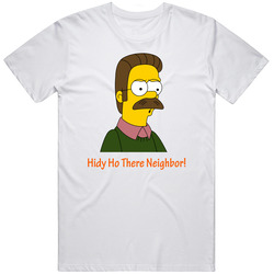 Ned Flanders Retro Graphic Unisex Cotton White Classic T Shirt