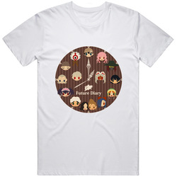 Future Diary 01 Retro Graphic Unisex Cotton White Classic T Shirt