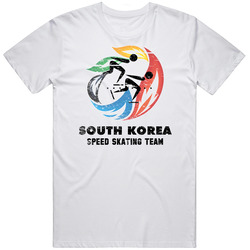 South Korea Speed Skating Team 2014 Olympic Sochi Retro Graphic Unisex Cotton White Classic T Shirt