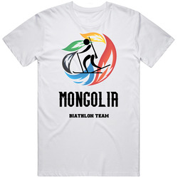 Sochi Winter Olympics T Shirt Mongolia Biathlon Team Retro Graphic Unisex Cotton White Classic T Shirt