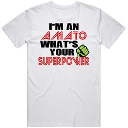 Im An Amato Whats Your Superpower Funny Last Name Retro Graphic Unisex White Classic T Shirt