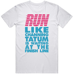 Run Like Channing Tatum Retro Graphic Unisex White Classic T Shirt