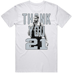 Thank You 21 Retro Graphic Unisex White Classic T Shirt