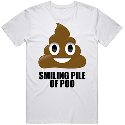 Smiling Pile Of Poo Retro Graphic Unisex White Classic T Shirt