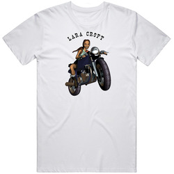 Tomb Raider Rider Cartoon Retro Graphic Unisex White Classic T Shirt