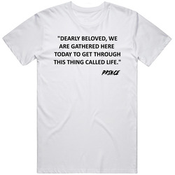 Prince Dearly Beloved Gathered Here Today Prince Retro Graphic Unisex White Classic T Shirt