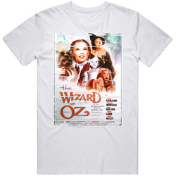 The Wizard Of Oz  Classic Movie Poster Aged Look Retro Graphic Unisex White Classic T Shirt