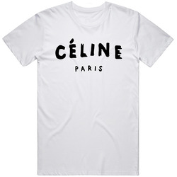 Celine Black Ink 200dpi Retro Graphic Unisex White Classic T Shirt Celine Black Ink 200dpi Retro Graphic Unisex White Classic T Shirt