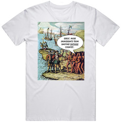 Great, More Immigrants From Another Shithole Country - Funny Anti Trump Retro Graphic Unisex White Classic T Shirt