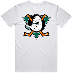 Mighty Ducks Logo White Retro Graphic Unisex White Classic T Shirt