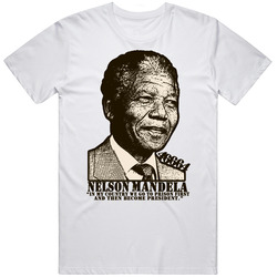 Nelson Mandela Retro Graphic Unisex White Classic T Shirt