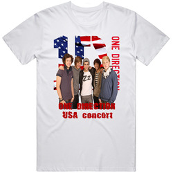 One Direction Boy Band Usa Concert Retro Graphic Unisex White Classic T Shirt