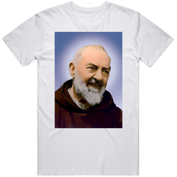 Padre Pio Devotional Patron Saint Retro Graphic Unisex White Classic T Shirt