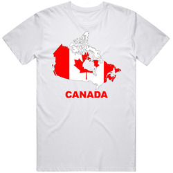 New Flag Map Canada Retro Graphic Unisex White Classic T Shirt