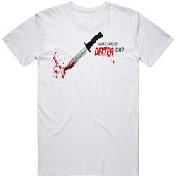 New Dexter Morgan What Would Dexter Do Tv Serial Killer White Retro Graphic Unisex White Classic T Shirt