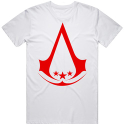 Assassin Usa Red Logo Retro Graphic Unisex White Classic T Shirt