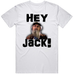 Hey Jack Duck Dynasty White Retro Graphic Unisex White Classic T Shirt