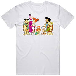 The Flintstones Retro Cartoon Retro Graphic Unisex White Classic T Shirt