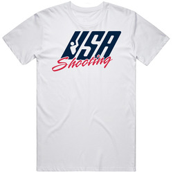 America Usa Shooting Retro Graphic Unisex White Classic T Shirt